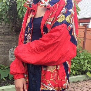 Vintage Red Silk/satin Bomber Jacket